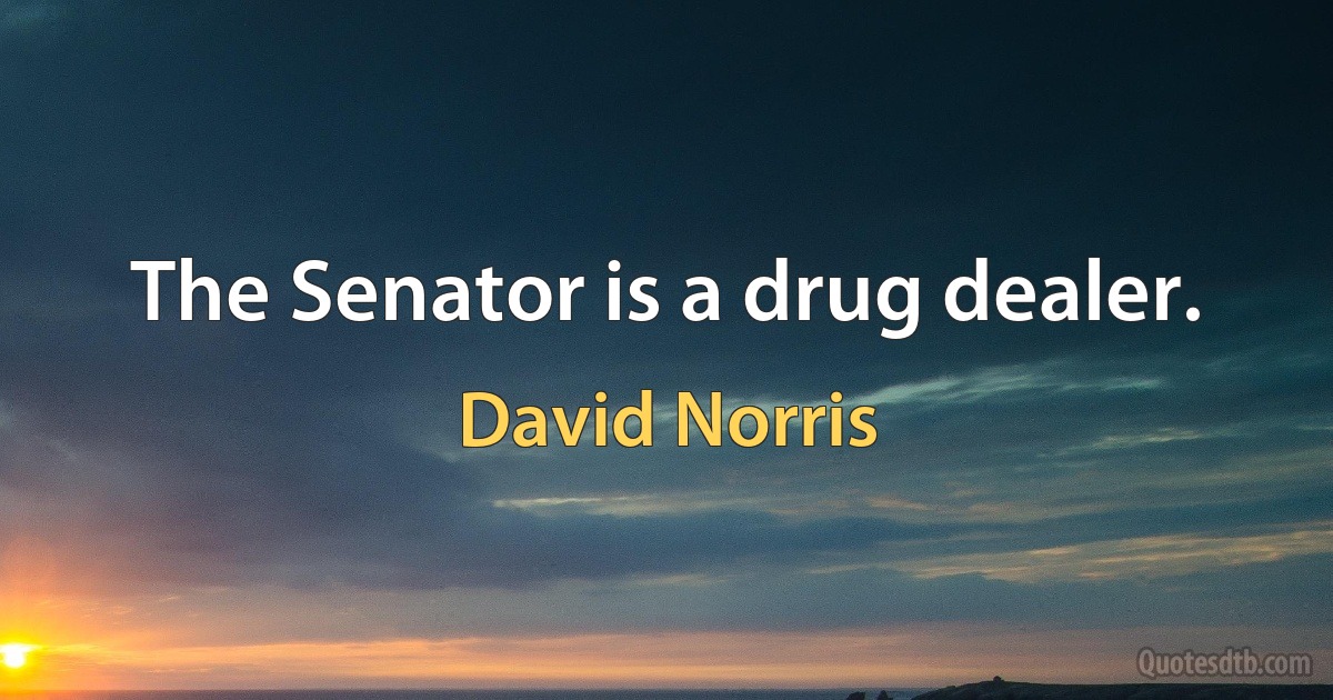 The Senator is a drug dealer. (David Norris)