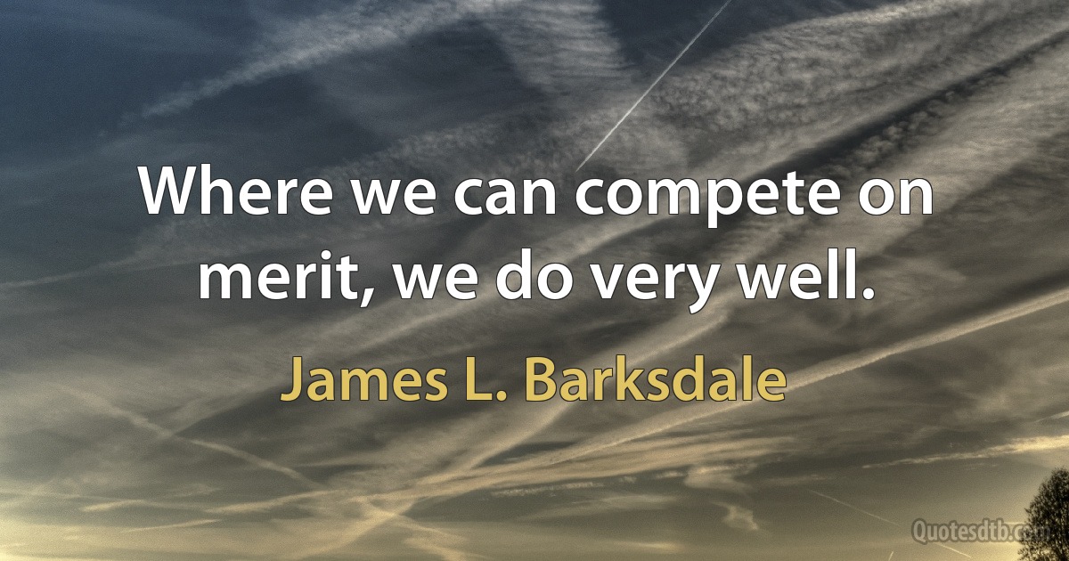 Where we can compete on merit, we do very well. (James L. Barksdale)