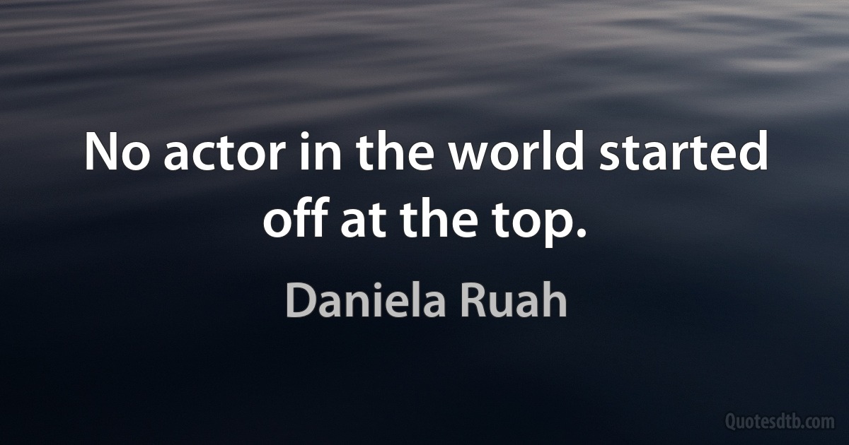 No actor in the world started off at the top. (Daniela Ruah)