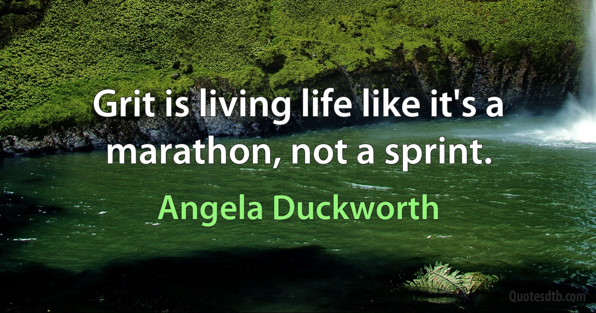 Grit is living life like it's a marathon, not a sprint. (Angela Duckworth)