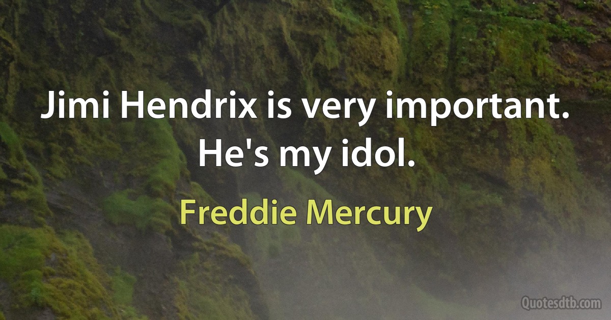 Jimi Hendrix is very important. He's my idol. (Freddie Mercury)