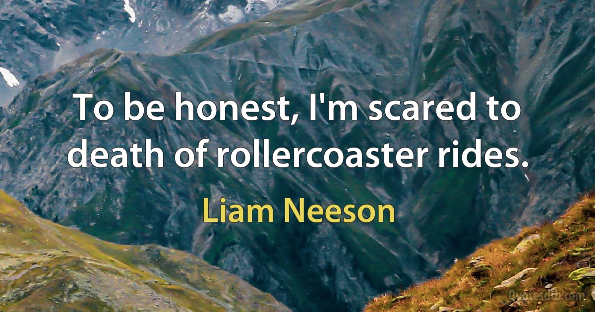 To be honest, I'm scared to death of rollercoaster rides. (Liam Neeson)