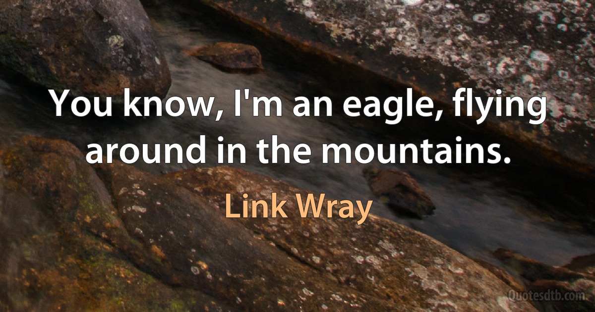 You know, I'm an eagle, flying around in the mountains. (Link Wray)