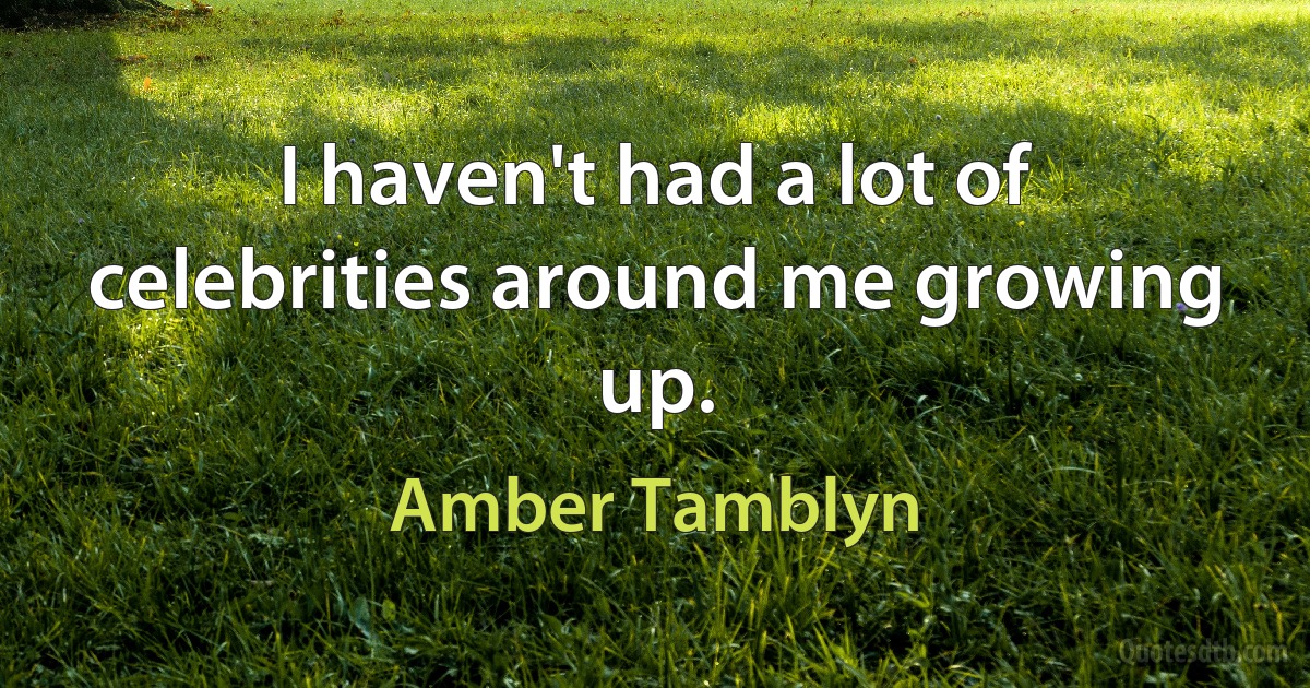 I haven't had a lot of celebrities around me growing up. (Amber Tamblyn)