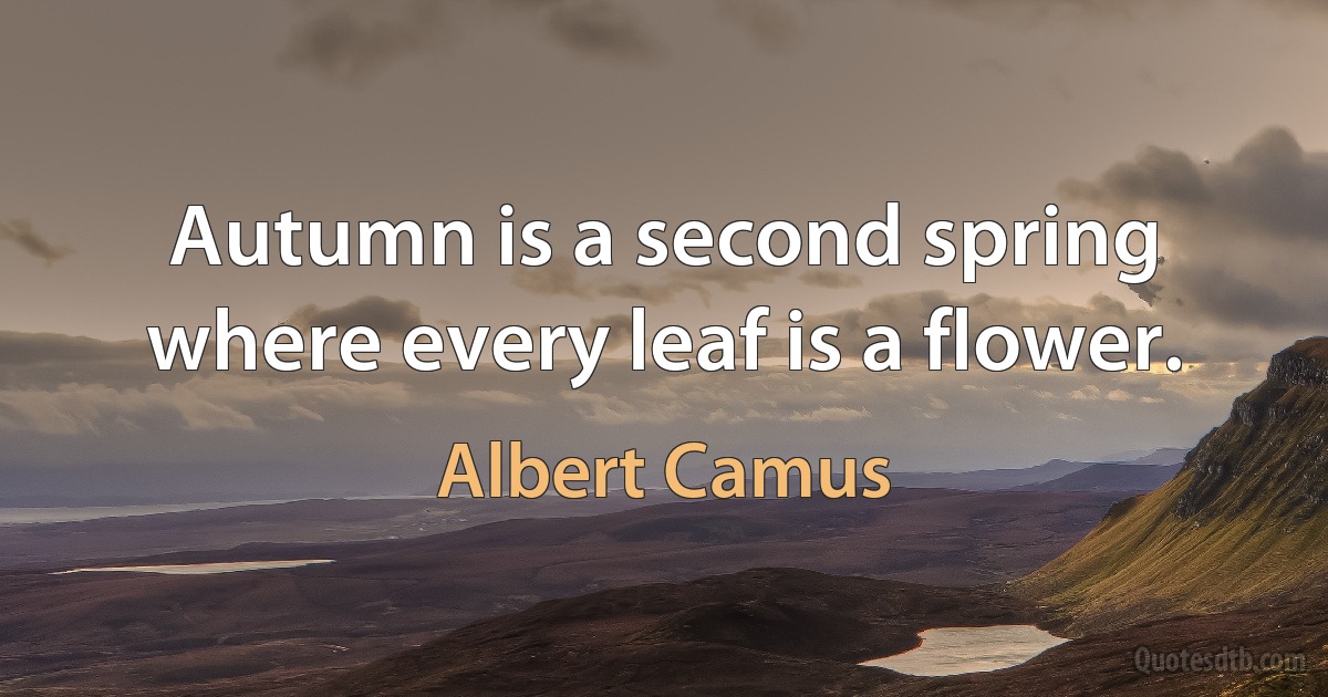 Autumn is a second spring where every leaf is a flower. (Albert Camus)