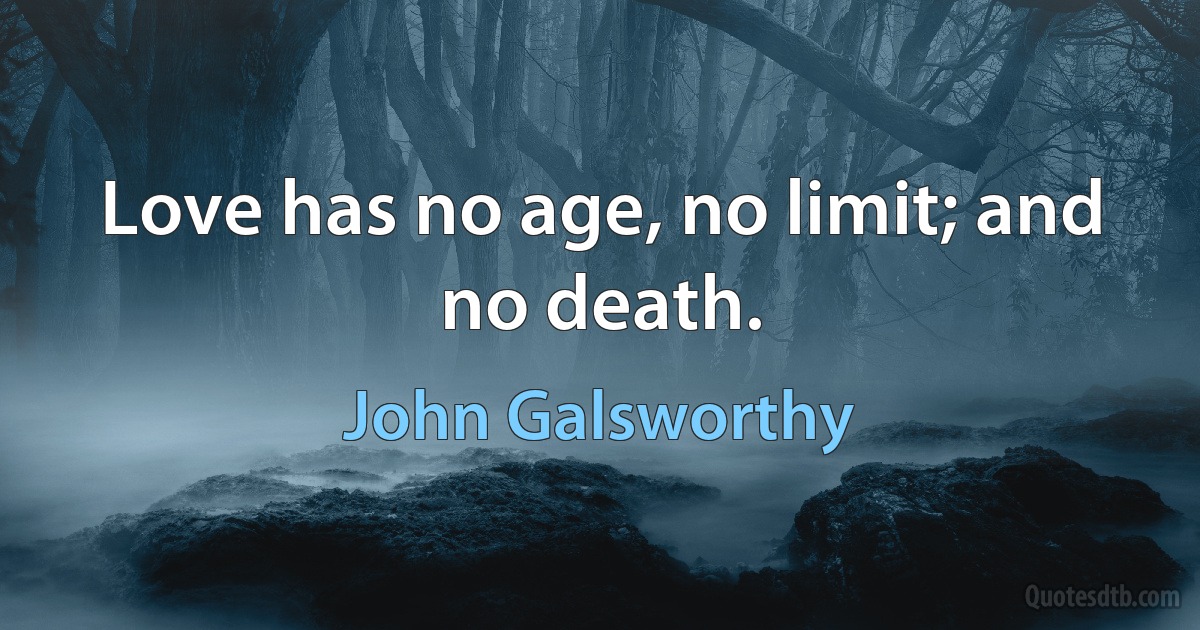 Love has no age, no limit; and no death. (John Galsworthy)