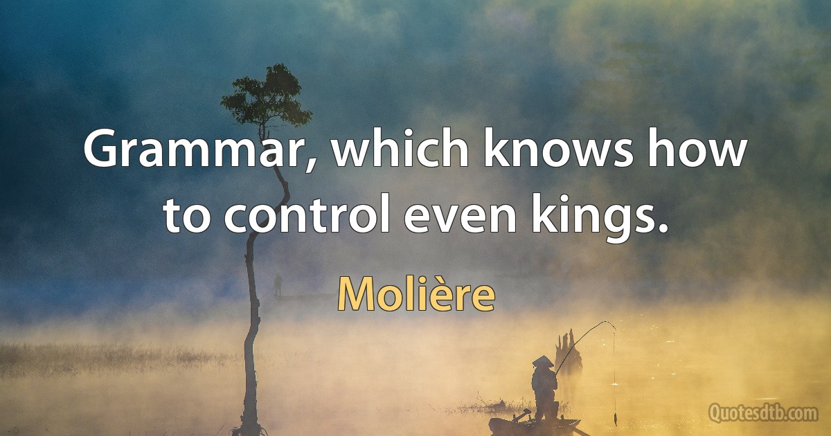 Grammar, which knows how to control even kings. (Molière)