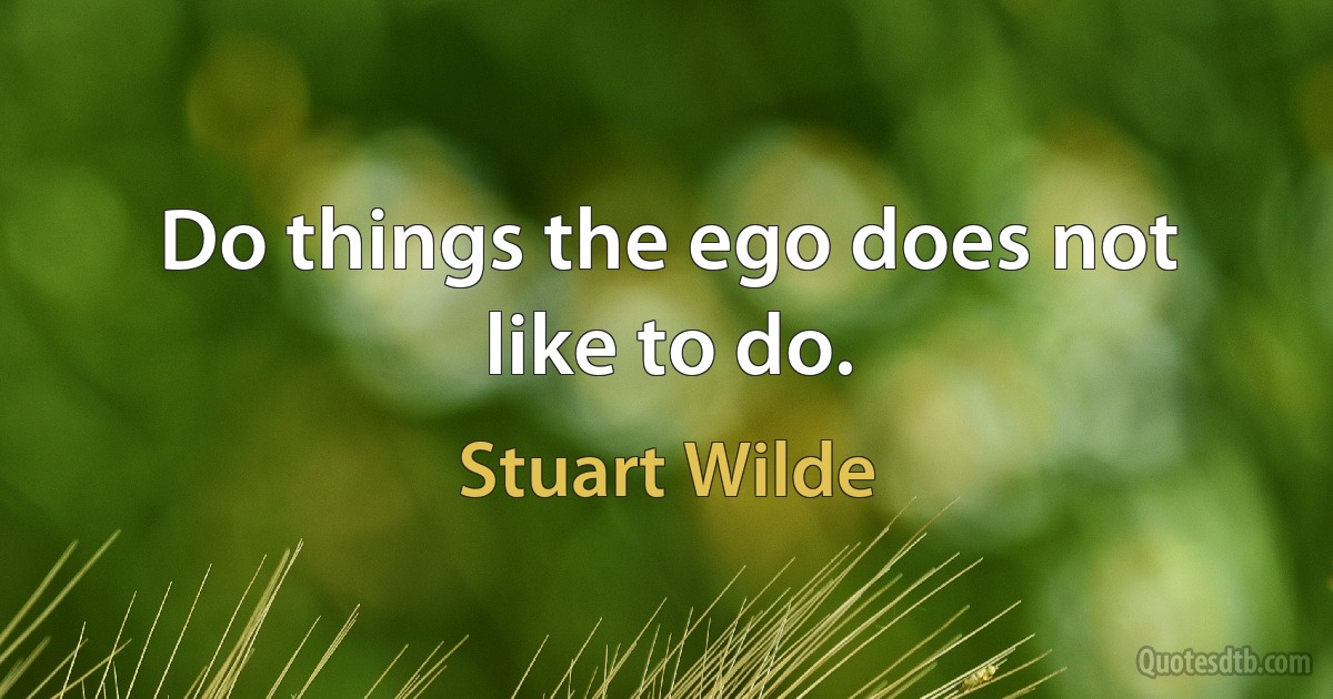 Do things the ego does not like to do. (Stuart Wilde)