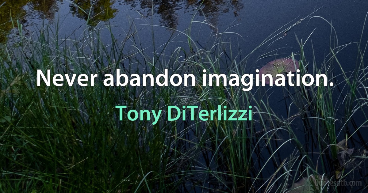 Never abandon imagination. (Tony DiTerlizzi)