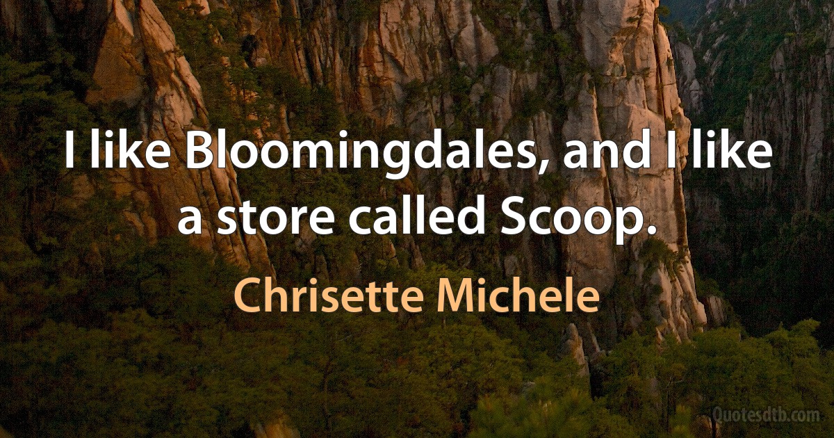 I like Bloomingdales, and I like a store called Scoop. (Chrisette Michele)