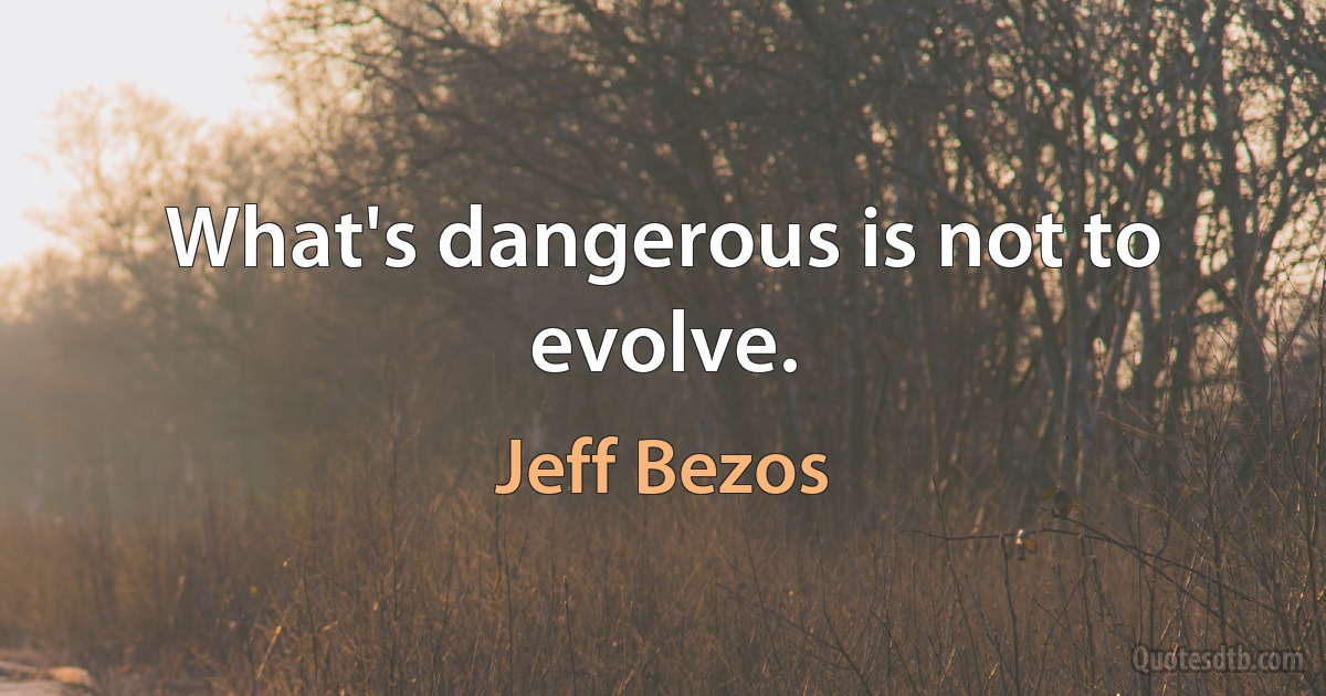 What's dangerous is not to evolve. (Jeff Bezos)