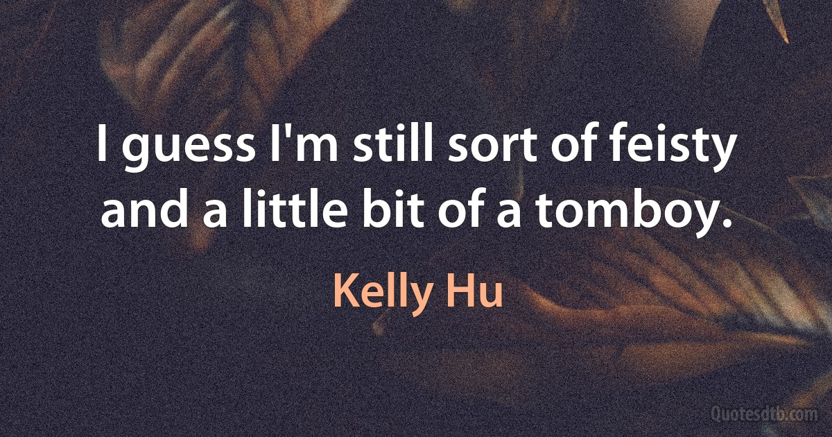 I guess I'm still sort of feisty and a little bit of a tomboy. (Kelly Hu)