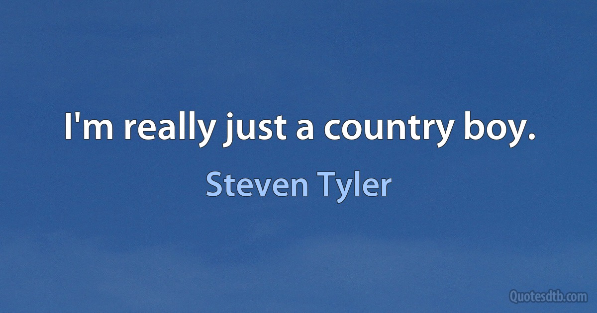 I'm really just a country boy. (Steven Tyler)