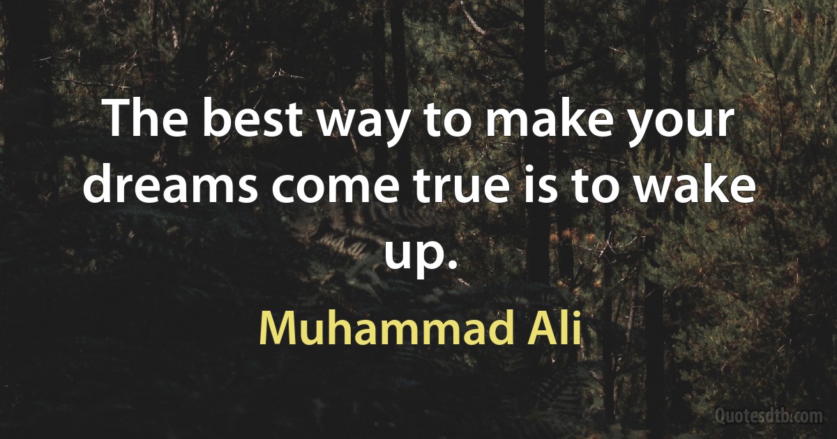 The best way to make your dreams come true is to wake up. (Muhammad Ali)