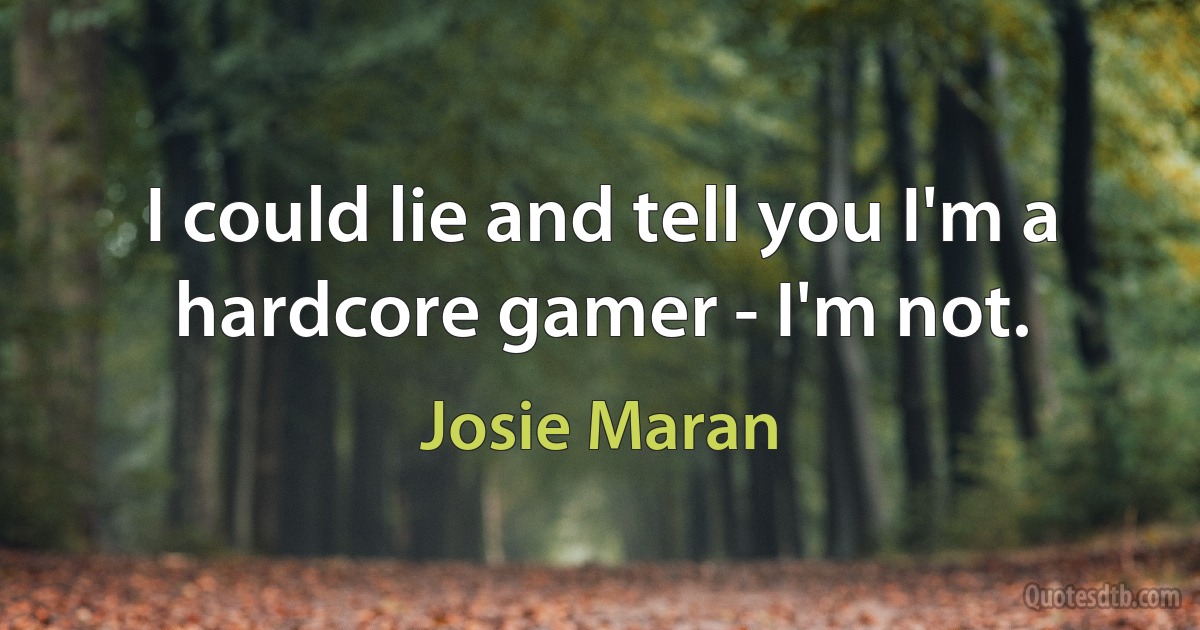 I could lie and tell you I'm a hardcore gamer - I'm not. (Josie Maran)