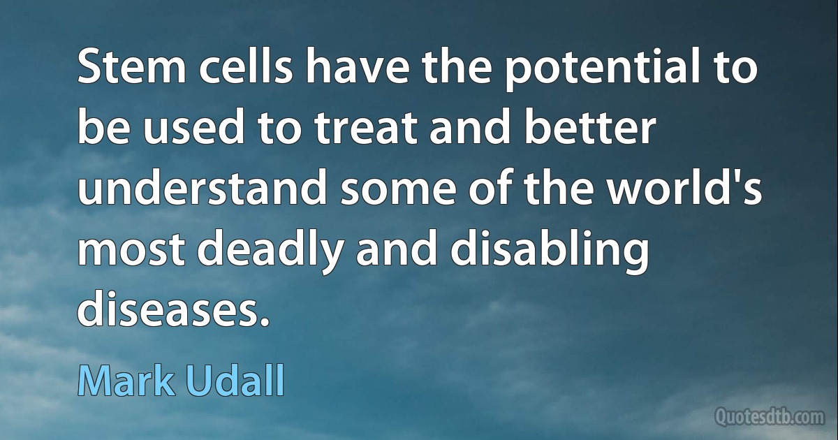 Stem cells have the potential to be used to treat and better understand some of the world's most deadly and disabling diseases. (Mark Udall)