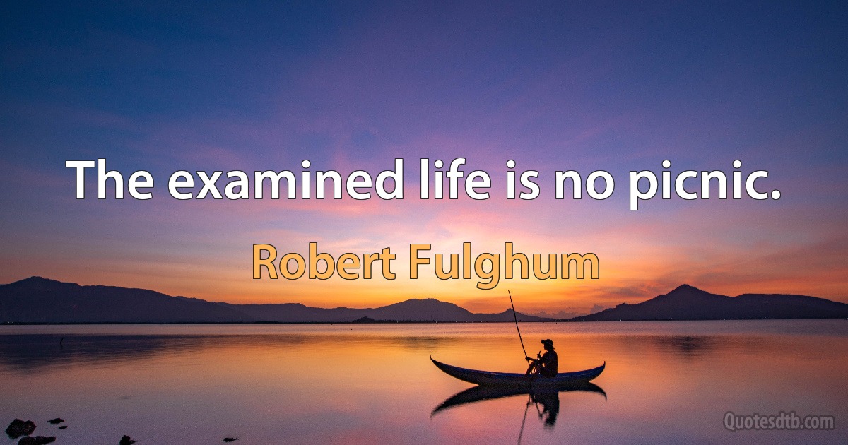 The examined life is no picnic. (Robert Fulghum)