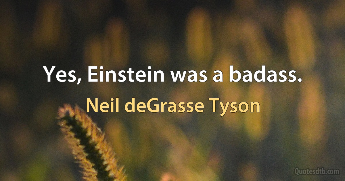 Yes, Einstein was a badass. (Neil deGrasse Tyson)