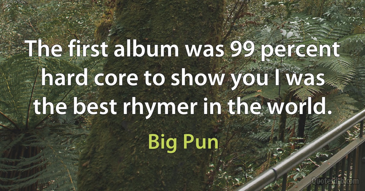 The first album was 99 percent hard core to show you I was the best rhymer in the world. (Big Pun)