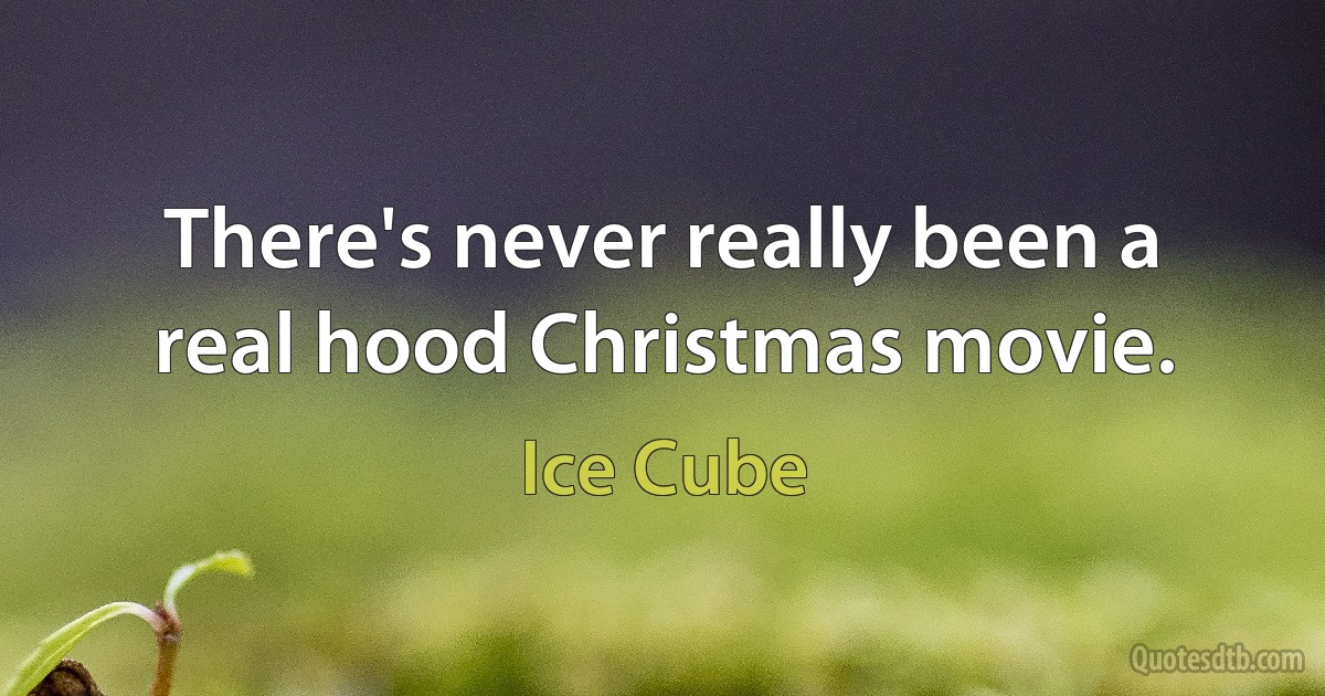 There's never really been a real hood Christmas movie. (Ice Cube)