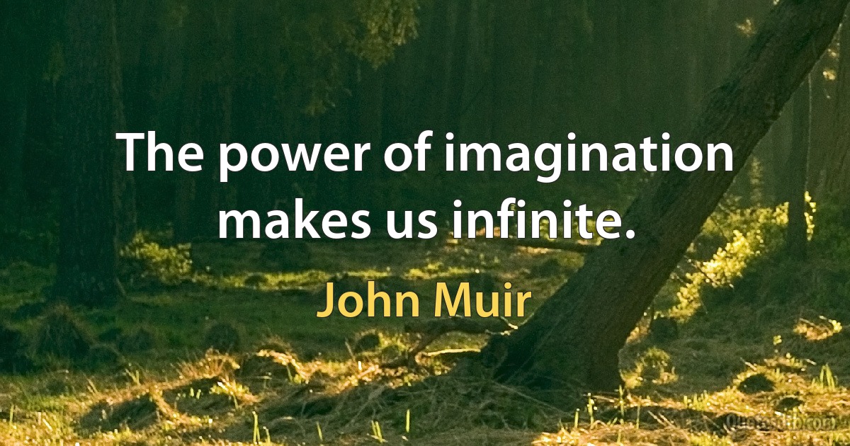 The power of imagination makes us infinite. (John Muir)