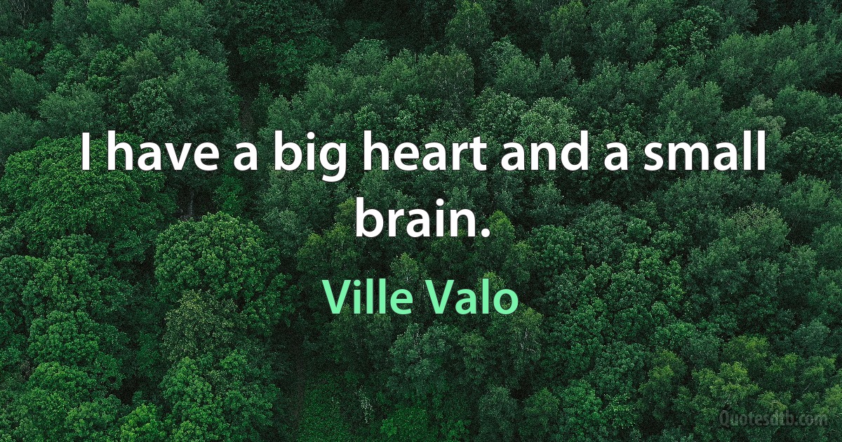 I have a big heart and a small brain. (Ville Valo)