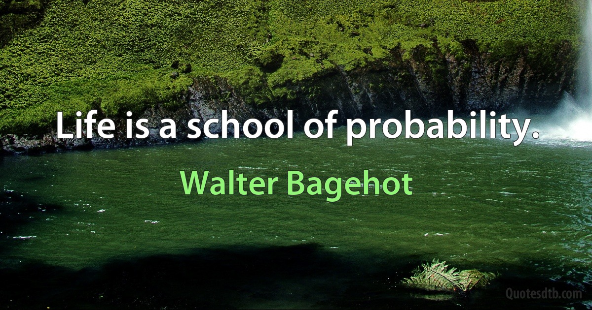 Life is a school of probability. (Walter Bagehot)