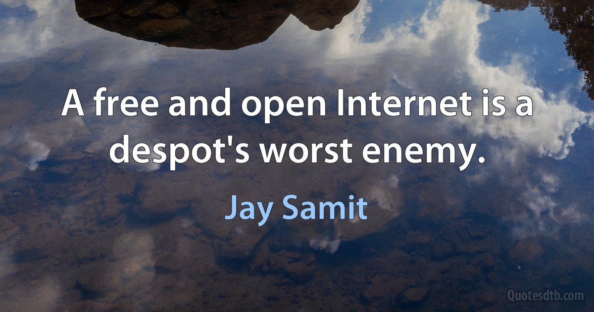 A free and open Internet is a despot's worst enemy. (Jay Samit)