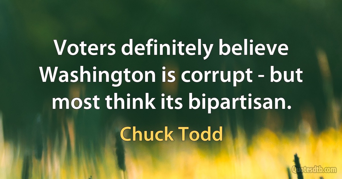 Voters definitely believe Washington is corrupt - but most think its bipartisan. (Chuck Todd)