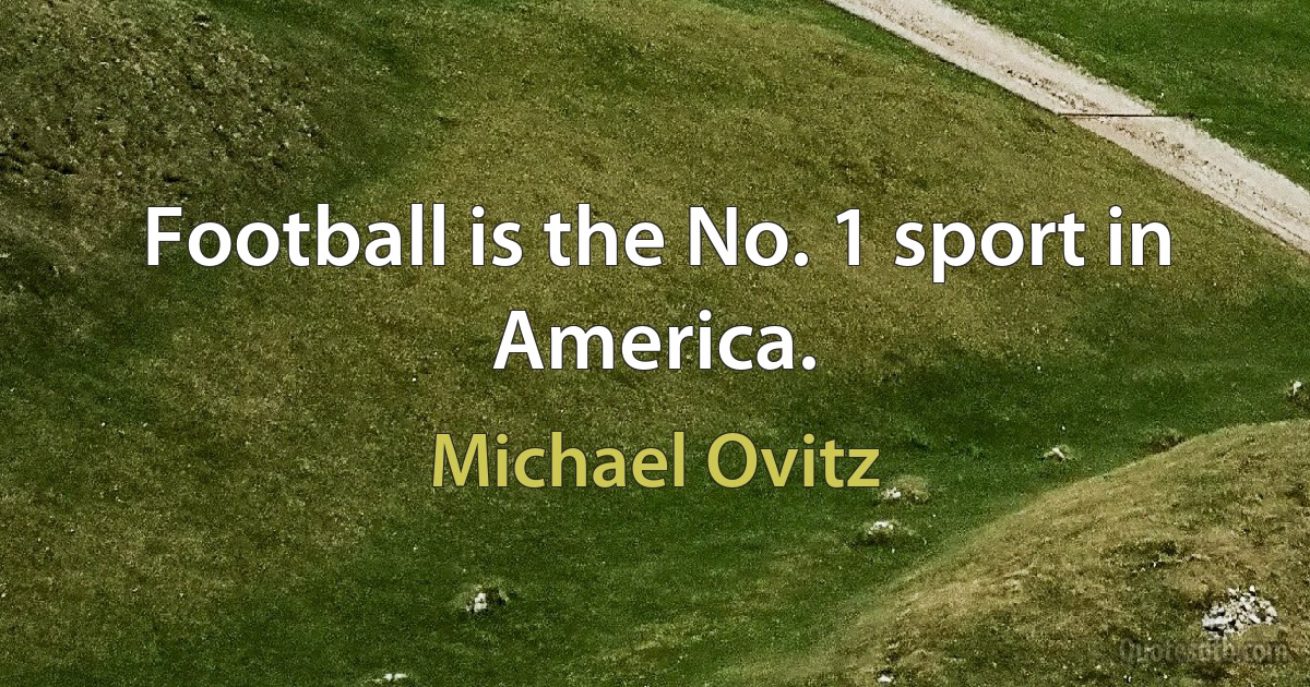 Football is the No. 1 sport in America. (Michael Ovitz)