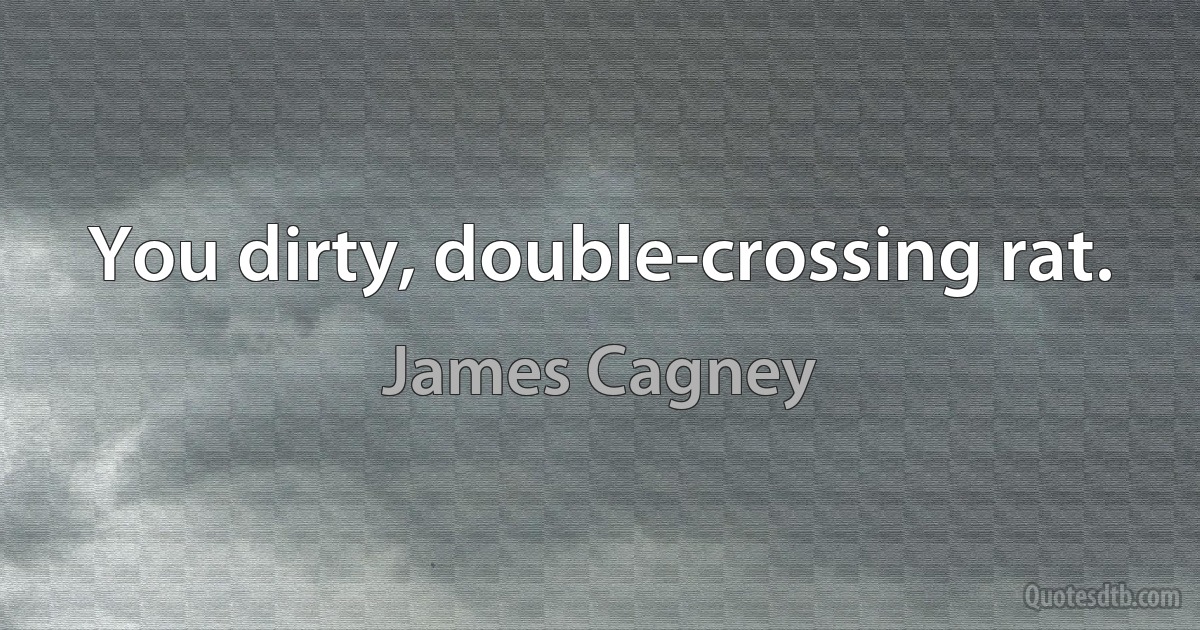 You dirty, double-crossing rat. (James Cagney)