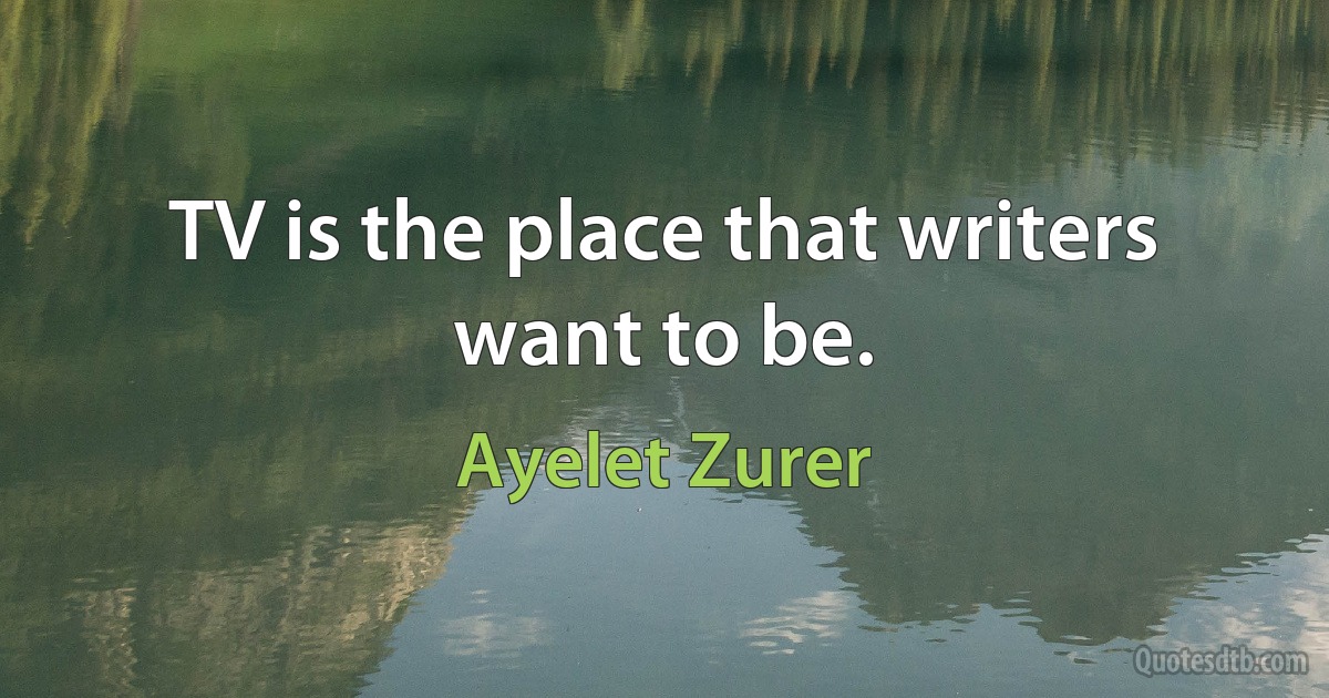 TV is the place that writers want to be. (Ayelet Zurer)