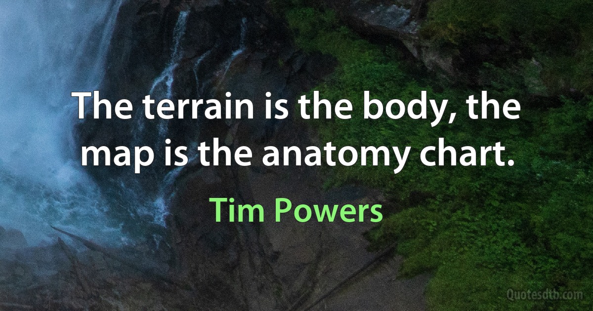 The terrain is the body, the map is the anatomy chart. (Tim Powers)