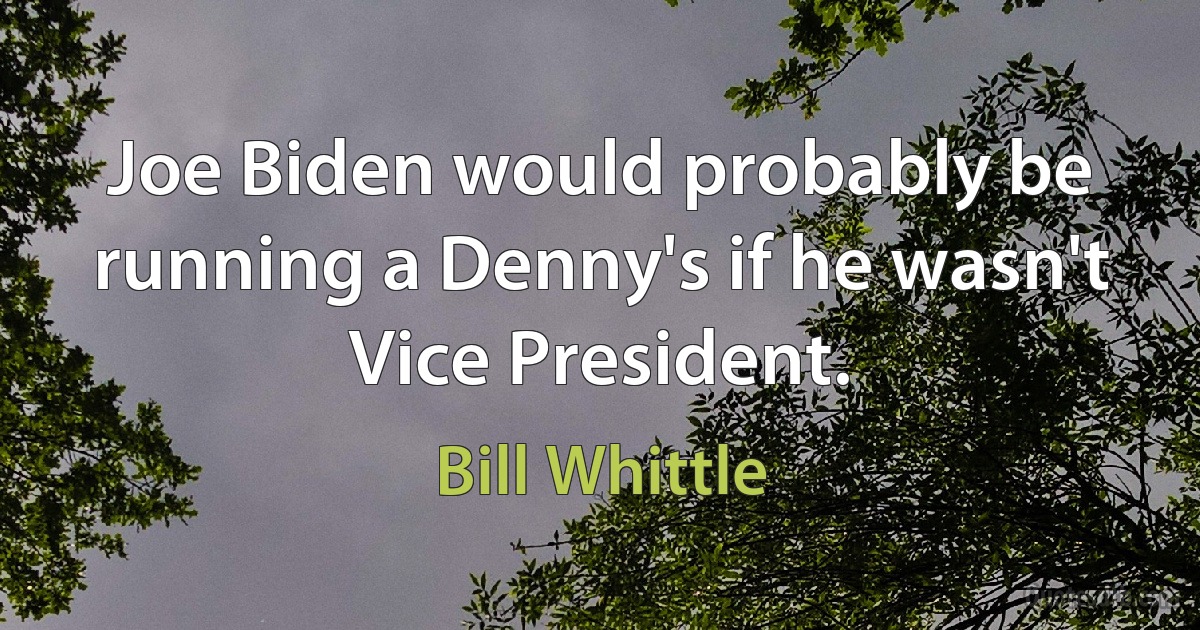 Joe Biden would probably be running a Denny's if he wasn't Vice President. (Bill Whittle)