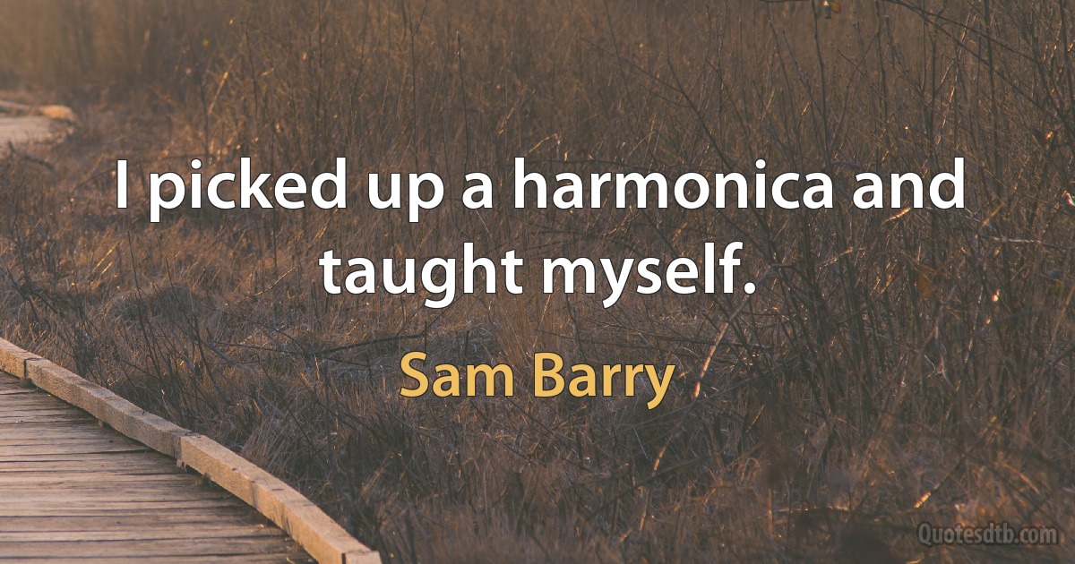 I picked up a harmonica and taught myself. (Sam Barry)