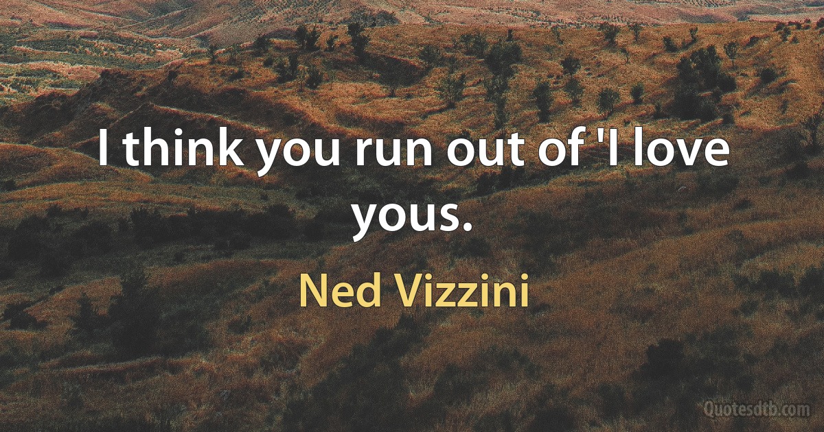 I think you run out of 'I love yous. (Ned Vizzini)