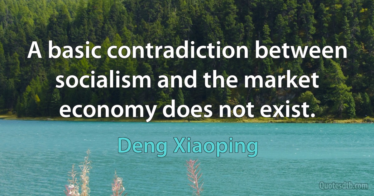 A basic contradiction between socialism and the market economy does not exist. (Deng Xiaoping)