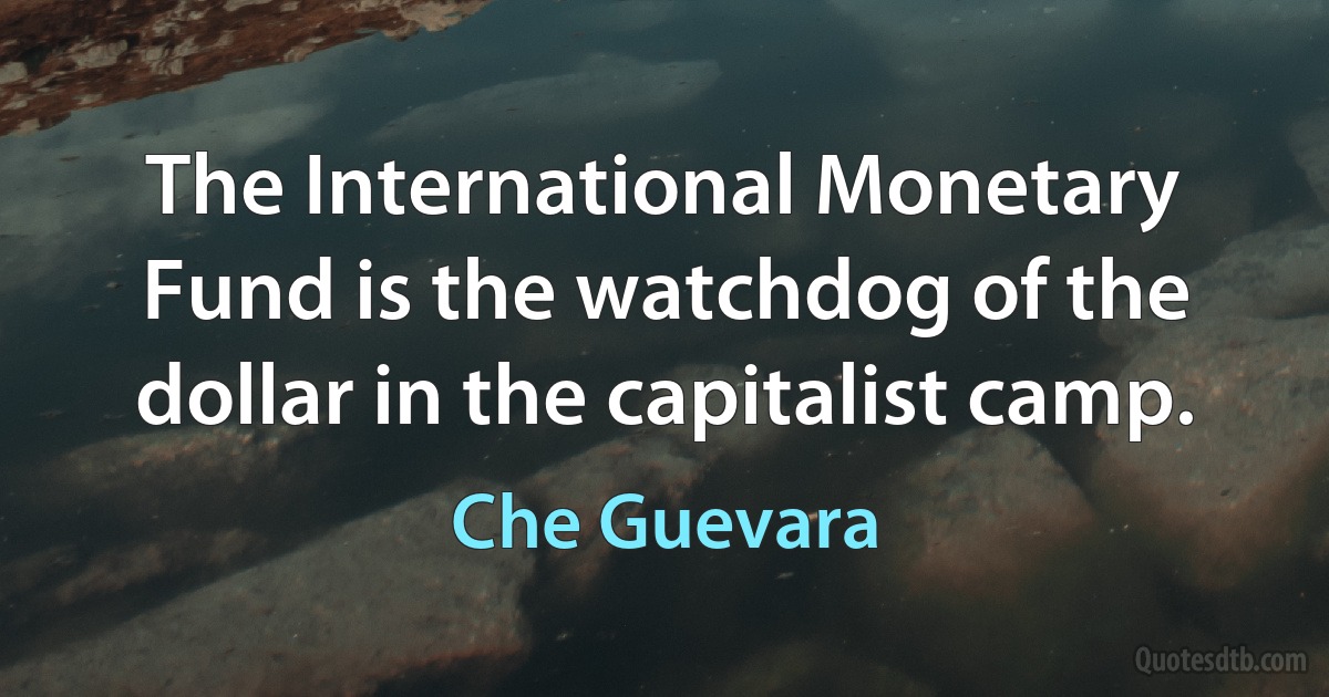 The International Monetary Fund is the watchdog of the dollar in the capitalist camp. (Che Guevara)