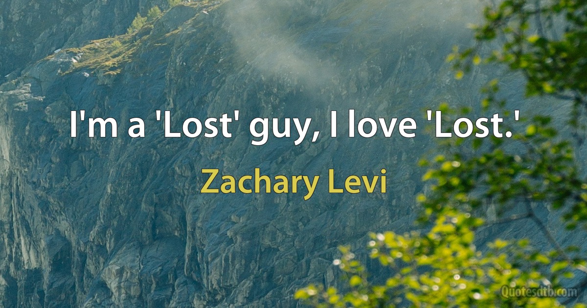 I'm a 'Lost' guy, I love 'Lost.' (Zachary Levi)