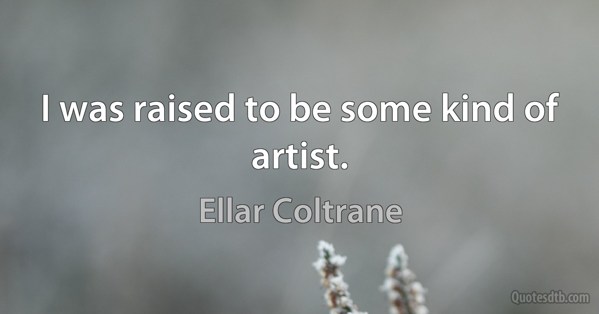 I was raised to be some kind of artist. (Ellar Coltrane)