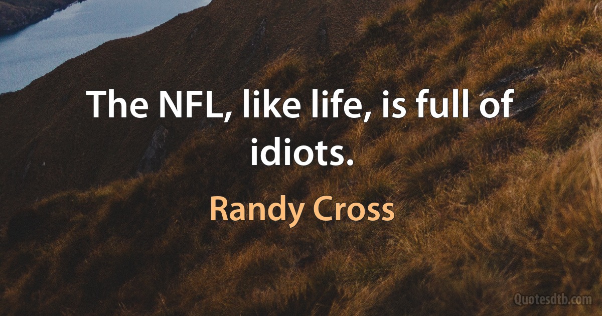 The NFL, like life, is full of idiots. (Randy Cross)