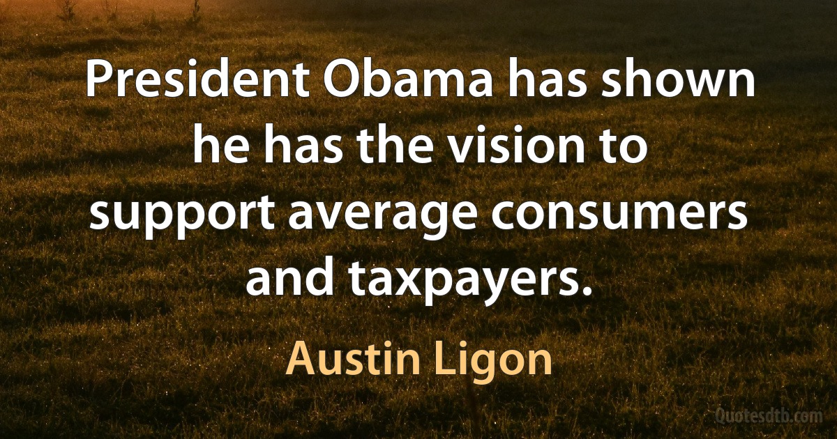 President Obama has shown he has the vision to support average consumers and taxpayers. (Austin Ligon)