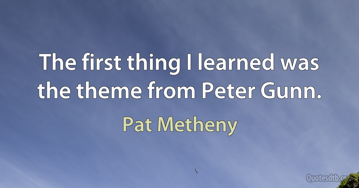 The first thing I learned was the theme from Peter Gunn. (Pat Metheny)