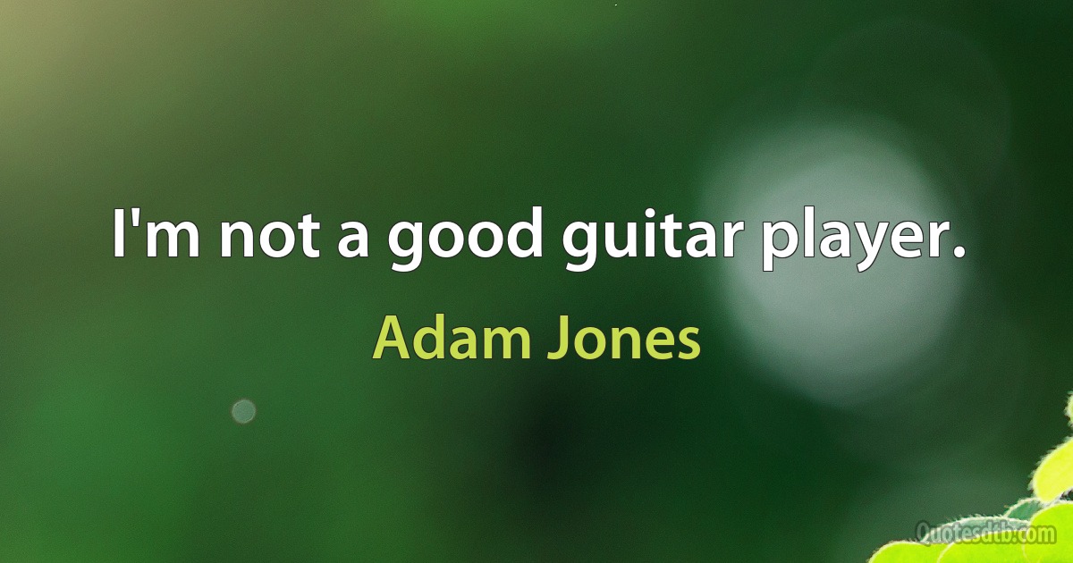 I'm not a good guitar player. (Adam Jones)