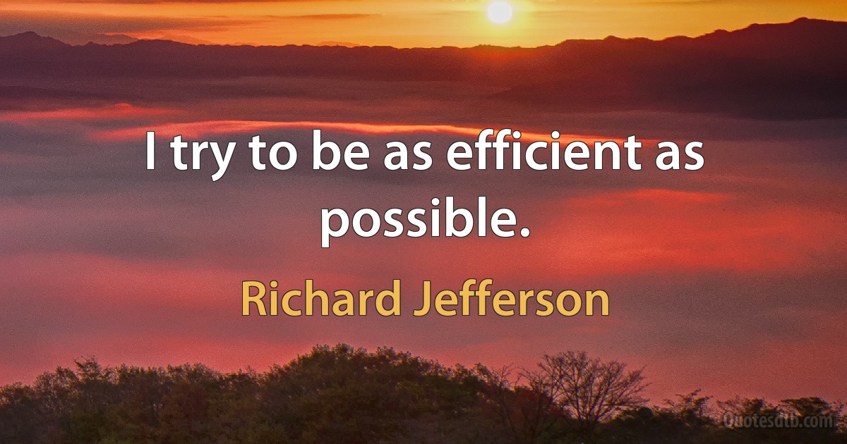 I try to be as efficient as possible. (Richard Jefferson)