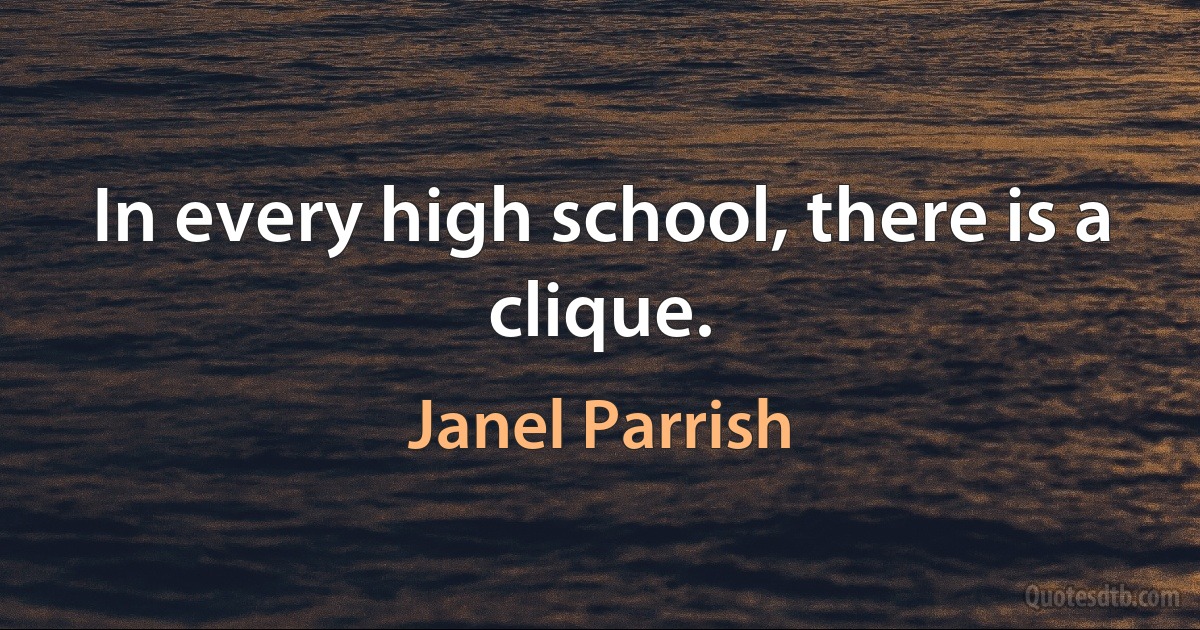 In every high school, there is a clique. (Janel Parrish)