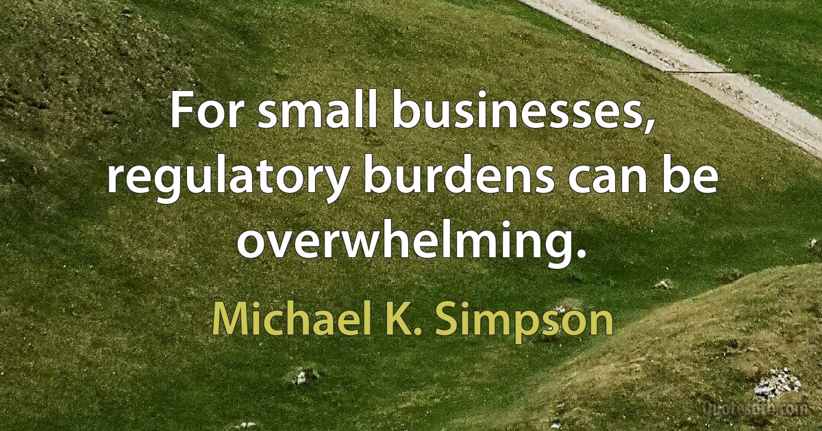 For small businesses, regulatory burdens can be overwhelming. (Michael K. Simpson)