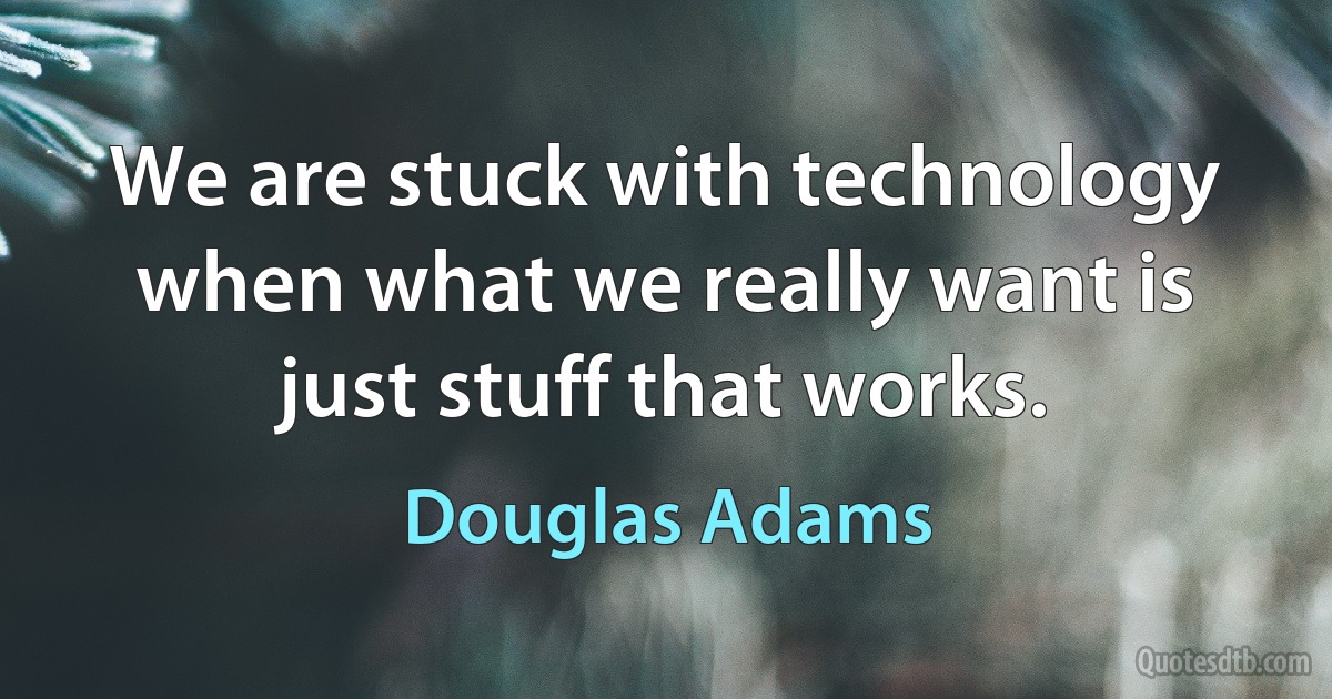 We are stuck with technology when what we really want is just stuff that works. (Douglas Adams)