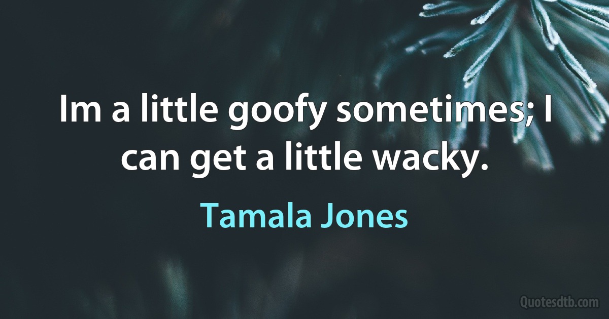 Im a little goofy sometimes; I can get a little wacky. (Tamala Jones)