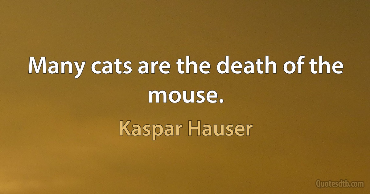 Many cats are the death of the mouse. (Kaspar Hauser)